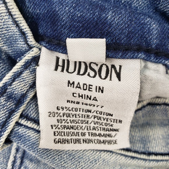 Hudson Kids Tilly Skinny Jeans 12 Girls Ankle Raw Frayed Hem Light Wash Blue NEW - Picture 7 of 9
